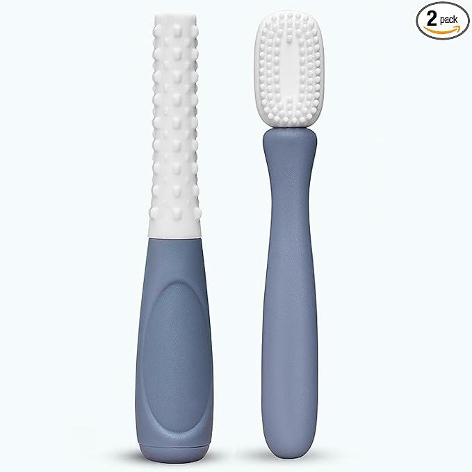 INUSO 2 Oral Sensory Tools Set - Jaw Exerciser, Sensory Brushes, Gum Massager for Promotes Tongue and Jaw Flexibility for Rehabilitation and Daily Care (Grey)