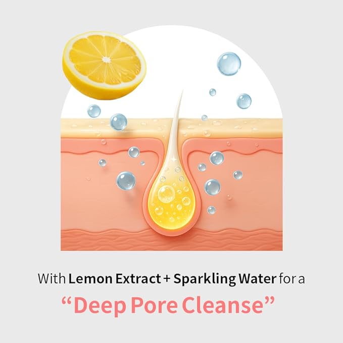 SECRETKEY Lemon Sparkling Cleansing Balm, Lemon Extract with AHA & BHA, Gentle Exfoliating and Hydrating Makeup Remover, Helps Cleanse Pores and Remove Impurities, Korean Skincare (5.07 fl oz / 150ml)