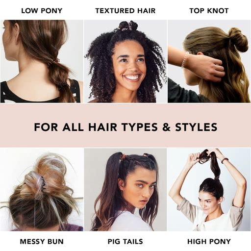 Kitsch Spiral Hair Ties for Women – Coiled Plastic Hair Ties No Damage, Ponytail Holders for Thick and Thin Hair – Creaseless and Dent-Free, Phone Cord Style - Translucent, 4 Pcs