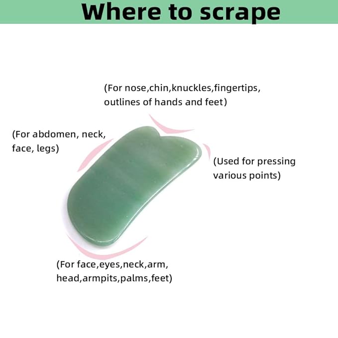TOP SEWING Facial Gua Sha Tool for Chin Massage Tool Natural Jade Stone Gua Sha Board for Face SPA Acupuncture Therapy Trigger Point Treatment