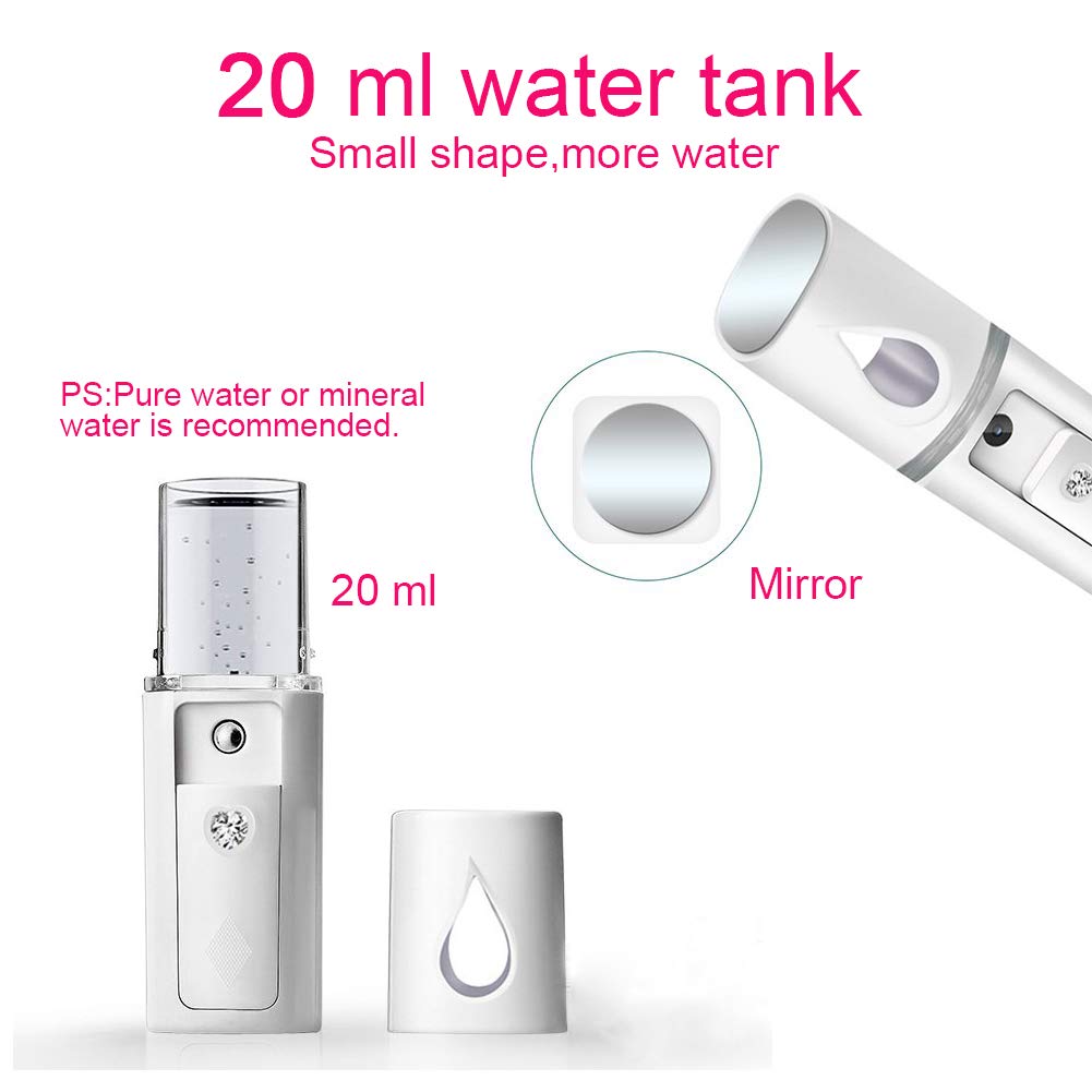 ZOMFOM Nano Face Sprayer Mini Facial Steamer Mist Spray, White