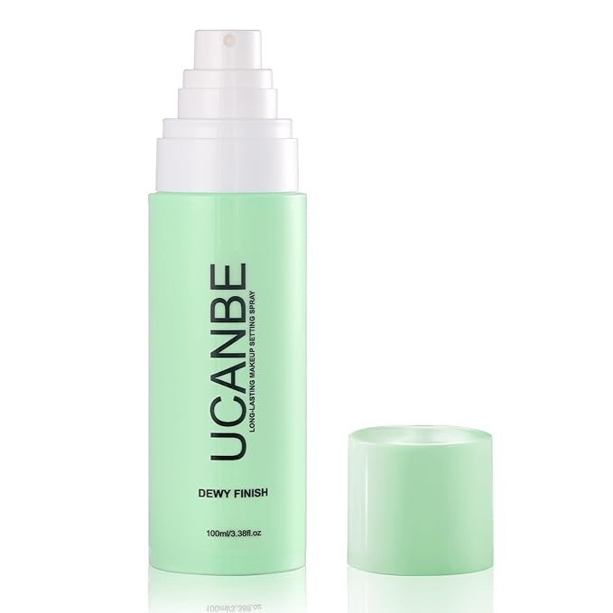 UCANBE Makeup Setting Spray, Dewy Finishing Spray for Makeup, Long Lasting Make Up Spray, Fast Drying Setting Mist for Fresh Dewy Makeup Look, 3.38 Fl Oz