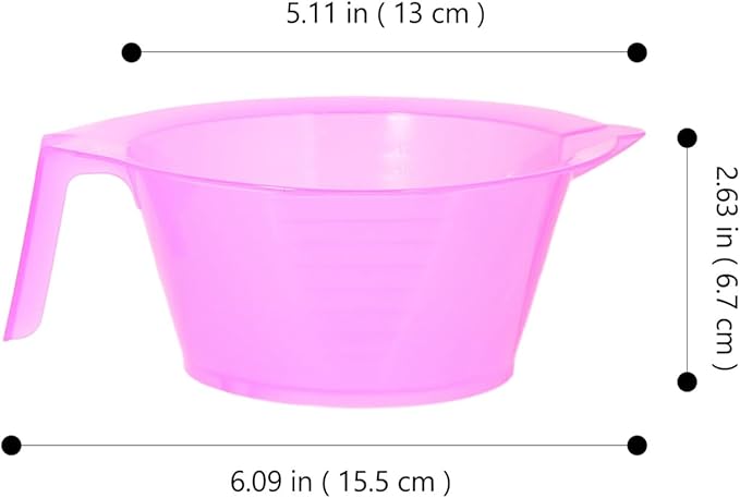 LALAFINA Hair Dye Bowls Set of 6 Transparent Salon Hair Color Mixing Bowls with Measurement Scales for Precise Dye Application and Highlighting 6.10X5.11X2.63In
