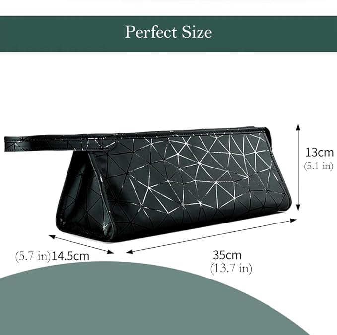 Premium Leather Tracvel Case Compatible with Dyson Airwrap Styler and Shark Flexstyle, Storage Bag for Supersonic Hair Dryer, Portable Organizer for Airwrap Dupes（Black）
