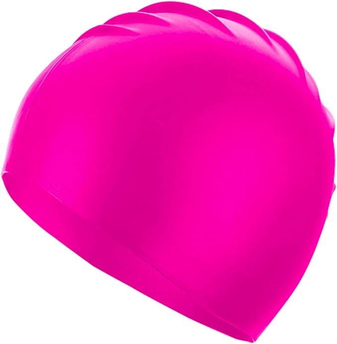 Doovid Swim Caps for Women Men Waterproof Silicone Ear Protection Long Hair High Elasticity Swimming Cap
