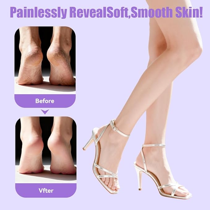 Compact 2-in-1 Hair Removal & Foot Exfoliator - Glass Nano-Crystal Tool for Quick Salon-Smooth Skin + 195 Micro-Blade Foot File, Mess-Free, Ideal for Gym/Travel, Unisex Grooming Kit