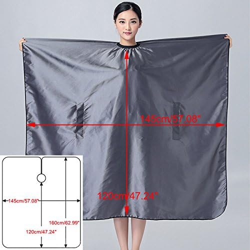 OLizee Hair Cutting Cape with Sleeves, Water-Resistant Salon Barber Cape Gown for Adults, Haircut Hairdressing Apron with Adjustable Neck Closure, 57 x 63 in, (White)