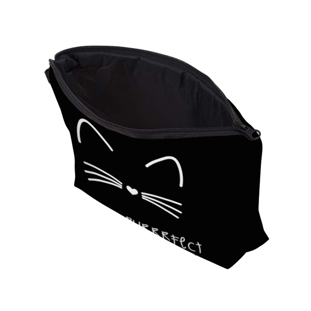 Deanfun Makeup Case Small, Cosmetic Zipper Bag Waterproof for Purse Mini, Women Cute Traveling Accessories Pouch for Ladies Thanksgiving (I'm so Perfect Cat D2-51294)