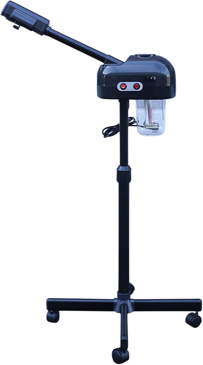 Professional Facial Steamer, Pedicure Steamer Machine with Water Tank and Wheel, Floor Standing Skin Care Equipment for Barber Stores, Beauty Salons (Black)