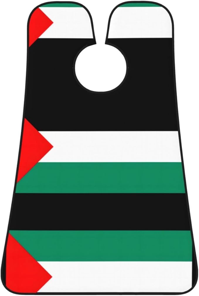 NOUZU Palestine Flag Print Beard Bib Apron For Men, Beard Hair Catcher For Men Shaving Trimming,Beard Cape Cloth