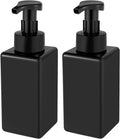 Foaming Soap Dispenser, 22 oz Refillable Pump Bottle Plastic for Liquid Soap, Shampoo, Body Wash, 2 Pcs, Black