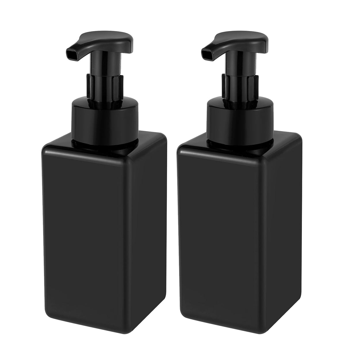 Foaming Soap Dispenser, 22oz Plastic Refillable Pump Bottle, 2 Pack, Black