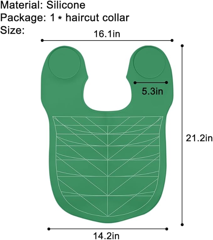 Derkerry Silicone Hair Cutting Guide Collar Waterproof Cutting Mat - Green