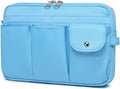 Storage Bag-arge Cosmetic Bag for Women Travel Makeup Bag Zip Up Bag Pure Cotton Canvas Can be Suspended (Sky Blue)