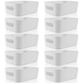 Zopeal Plastic Storage Bins 10 Pcs Gray Pantry Organizer Bins Small Baskets Storage Containers for Home Kitchen (8 x 5.7 x 3 Inch)
