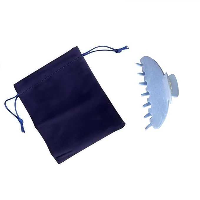 OideGuiing Durable Acetate Hair Clips - 4-Inch Sequin Blue Claw Clips for Fine and Thick Hair (Sequin Blue)