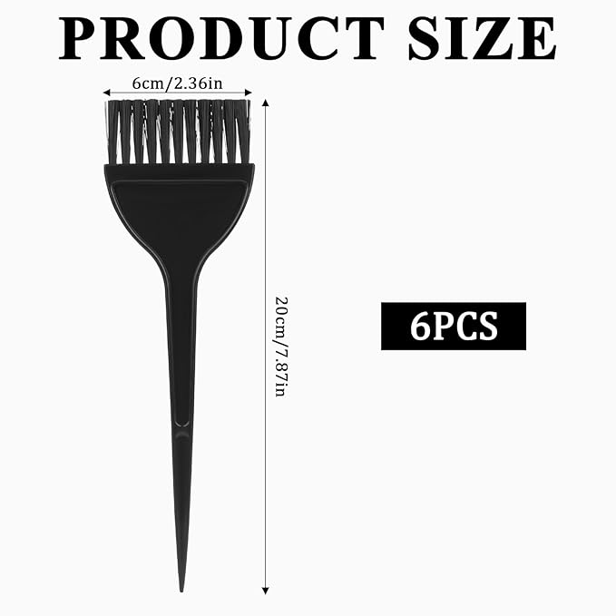 Ymapinc 3 Pcs Hair Coloring Dye Brush, Hair Stylist Supplies Salon Accessories Applicator Brushes for Hairs DIY Tools (Plastic, Black)