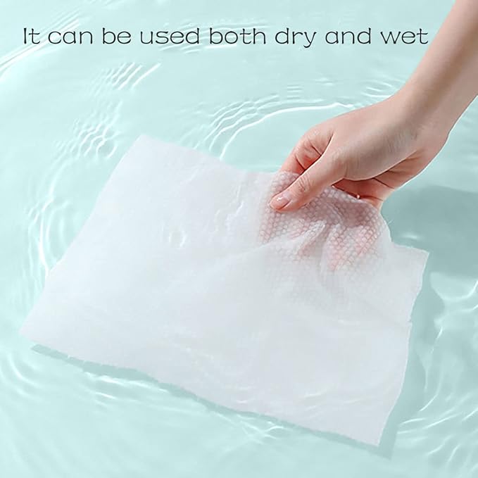 Cayxenful Disposable Face Towel Face Cloths for Washing Soft Cotton Dry Wipes Facial Cloths Towelettes for Washing and Drying, 200 Count Facial Tissue for Cleansing, Skincare and Makeup Remover