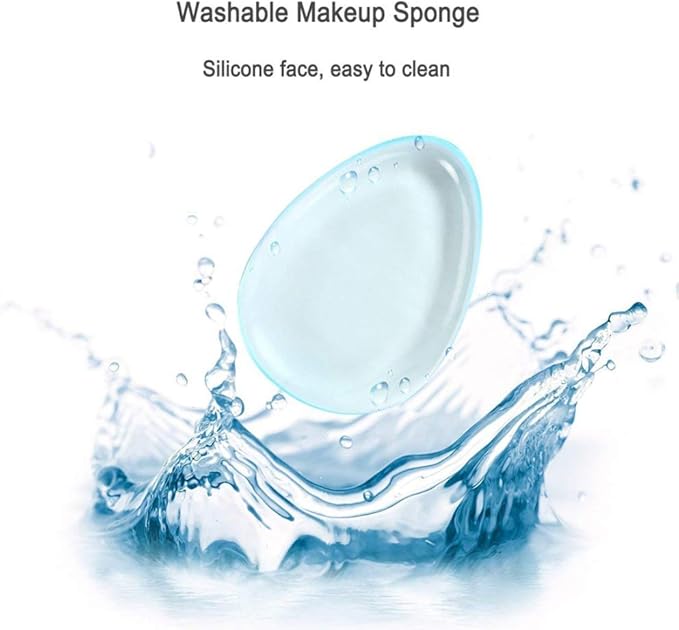 ZHome Washable Silicone Sponge Jelly Applicator for Cream Gel Foundation - Face Silisponge Cosmetic Beauty Makeup Tools Blender Purple 2PCS