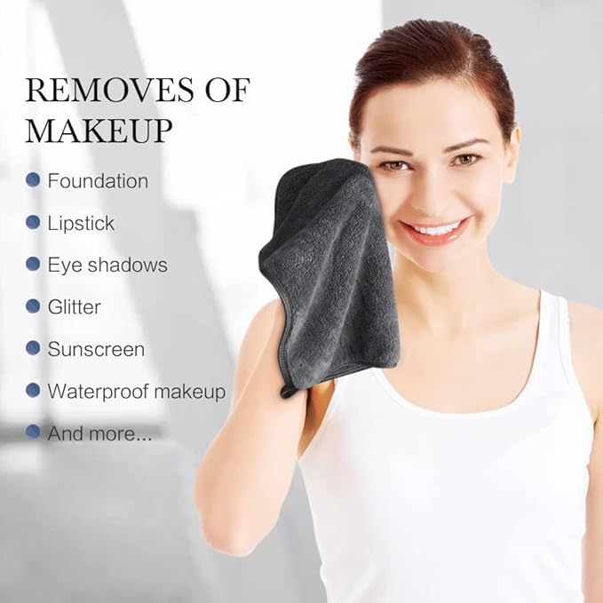 SINLAND Absorbent Coral Velvet Washcloth Ultra Soft Microfiber Face Towels 12 x 12 inch Multi-Purpose Face Cloths for Household and Sport