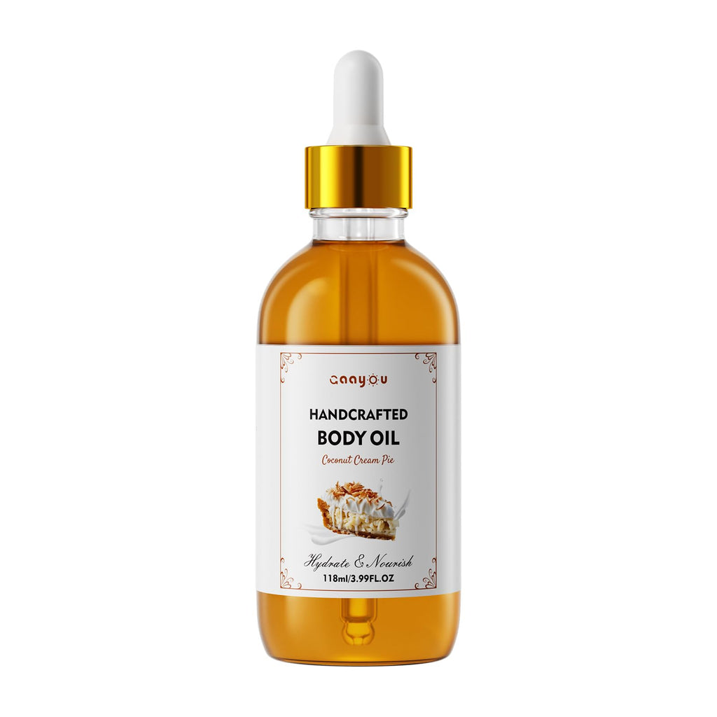 Gaayou Coconut Cream Pie Body Oil Handcrafted Body Oil Moisturizing Coconut Oil Soothing Comfort Scented Juicy Body Oils for All Skin Types