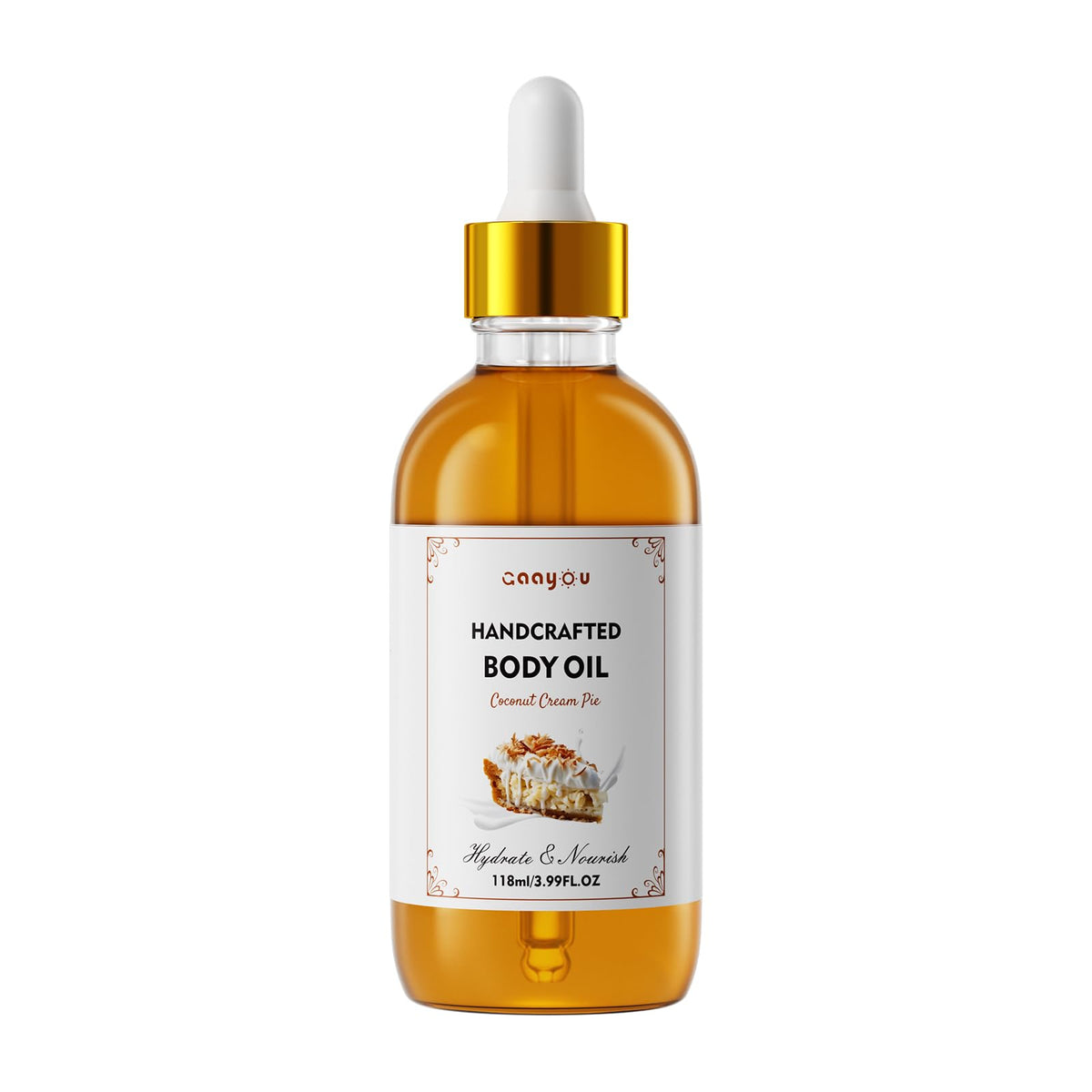 Gaayou Coconut Cream Pie Body Oil Handcrafted Body Oil Moisturizing Coconut Oil Soothing Comfort Scented Juicy Body Oils for All Skin Types