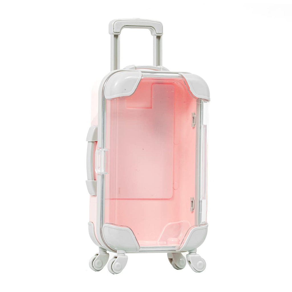 Fake Eyelash Organizer Case Eyelash Extension Mini Suitcase Lashes Organizer Packing Makeup Container Luaage Box for Women Travel Eyelash Tray (Pink)