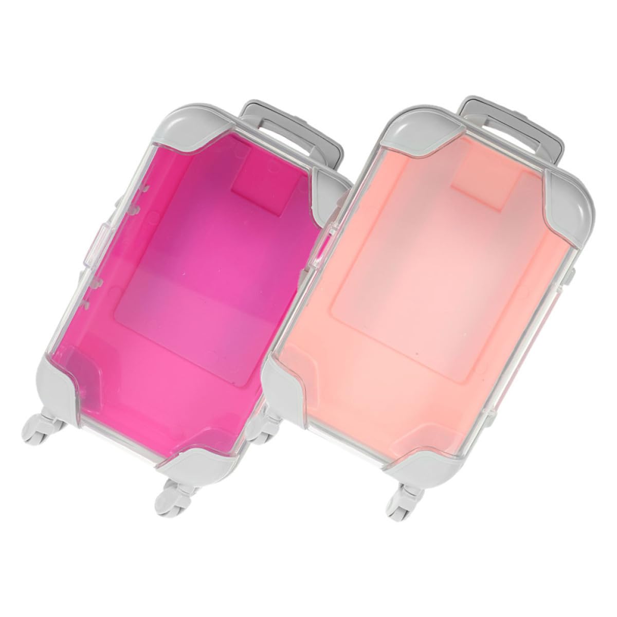minkissy 2pcs ABS Mini Suitcase Makeup Tool Box for Travel Organizing