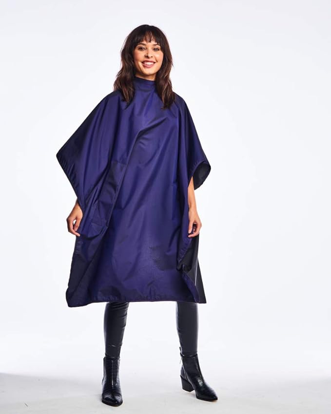 Betty Dain Hands-Free All-Purpose Bleach Proof Cape, 45" W x 58" L, Chemical, Color, Waterproof Polyester, Anti-static Nano Material, Machine Washable, Purple