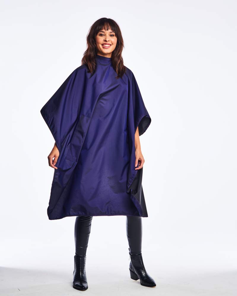 Betty Dain Hands-Free All-Purpose Bleach Proof Cape, 45" W x 58" L, Chemical, Color, Waterproof Polyester, Anti-static Nano Material, Machine Washable, Purple