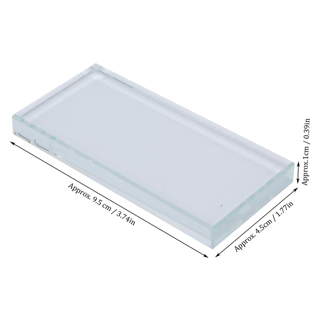 Nail Art Palette, Color Mixing Glass Rectangle Manicure Color Drawing Palette Nail Polish Pigment Mixing Plate False Eyelashes Glue Hold Makeup Palette