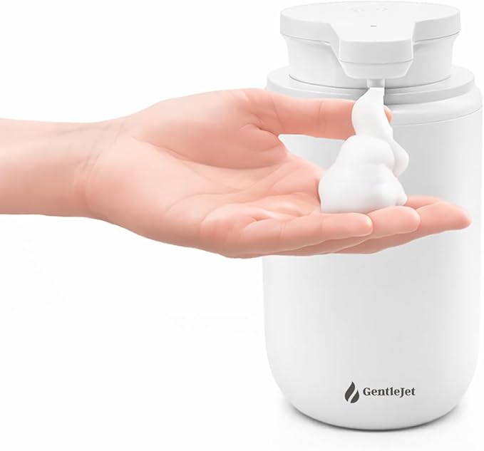 GentleJet SimpleFoam Automatic Foaming Soap Dispenser Touchless Sensor, USB-C Rechargeable, IPX5 Waterproof, Dual Output for Bathroom Kitchen Sink, ABS Compact Design