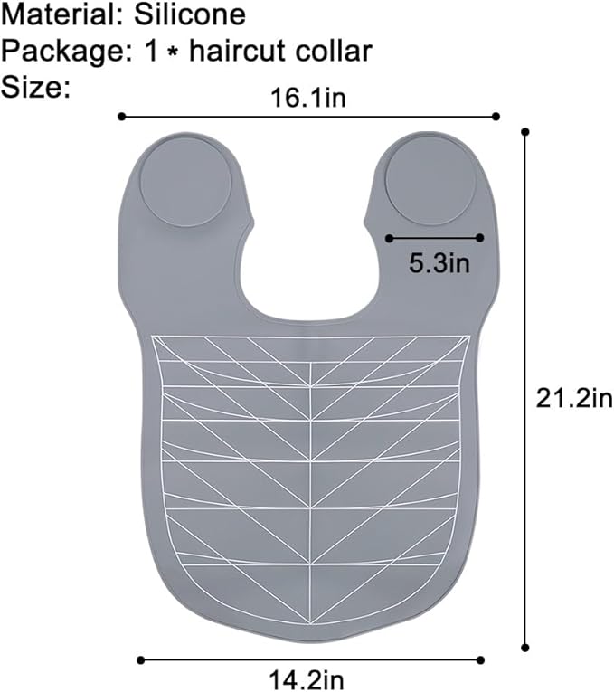 Derkerry Silicone Hair Cutting Guide Collar Waterproof Cutting Mat - Grey