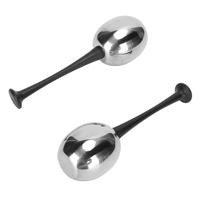 Glomora 2pcs Facial Ice Globes Stainless Steel Facial,Massage Reduce Puffiness Eliminate Fine Lines Ice Globes Cryo Sticks for Skin Care,Targets Dark Circles,Puffiness,Wrinkles (Black Handle)
