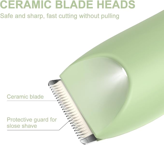 Bikini Trimmer for Women, Body Hair Trimmer for Sensitive Skin, Electric Groomer for Legs, Underarms and Groin, IPX7 Waterproof, USB-C Rechargeable with LED Light and Travel Lock, 120 Min Runtime