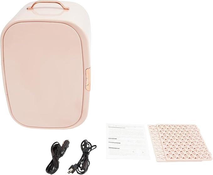 Haivenliuy 12 Liter Beauty Fridge for Cosmetic Storage, Pink Compact Skincare Fridge for Makeup Lipstick, Portable Refrigerator for Bedroom Bathroom