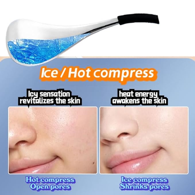 Ice Globes for Face & Eyes, Unbreakable Stainless Steel Cryo Sticks for Beauty Routines, Facials Cold Roller Cooling Globes for Puffiness, Wrinkles, Dark Circles, Headaches(Black)