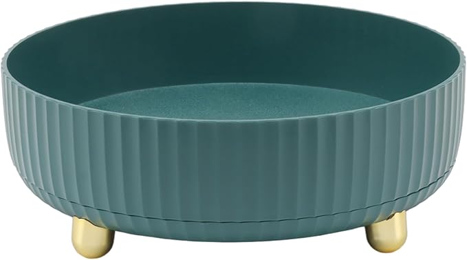 Rotating Plate, 360 Degree Storage Rack Organizer Round Cosmetic Shelf Basket Turntable for Kitchen Cabinet Pantry Small White Lazy Susans Refrigerator (Green)
