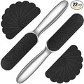 Mudder 2 Pieces Stainless Steel Pedicure Foot File Callus Remover Foot Scrubber Rasp with 20 Replaceable Coarse/Fine Double Side Reusable Pads for Care Cracked Skin Callus Remover Tool(Silver)