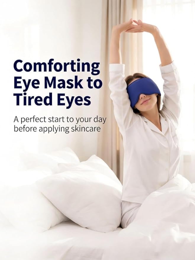 Cooling Gel Eye Mask for Puffy Eyes, Migraine & Headache Relief, Full Eye-Area Cold Compress for Eyes & Temples, FSA Eligible HSA Reusable Eye Ice Pack for Swelling & Post-Surgery Recovery