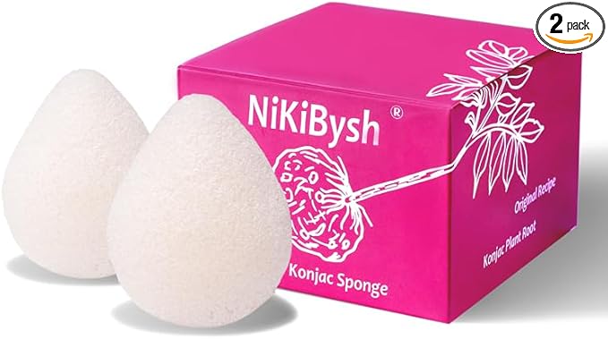 Konjac Facial Sponges for Washing Cleaning Face Body Natural Konjac Face Sponge Set for Cleansing and Exfoliating Set of 2