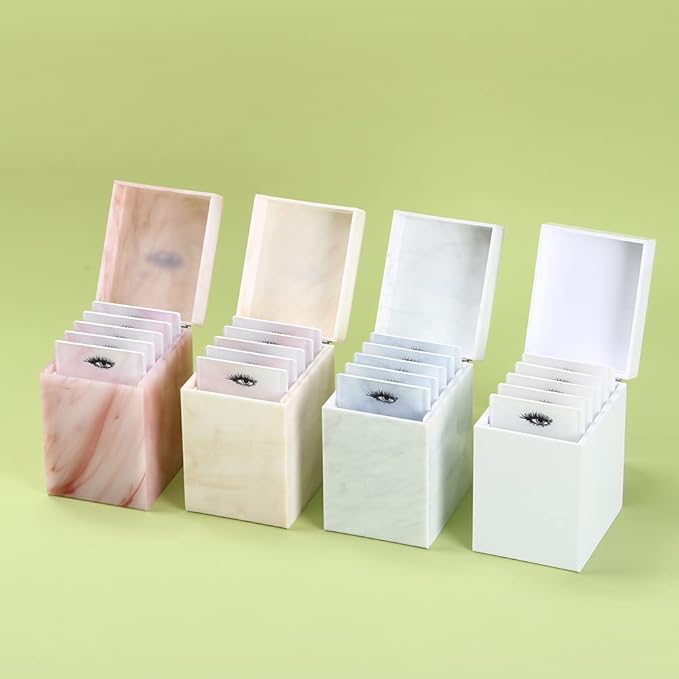 LIXIMMAZN 5 Layers Acrylic Eyelash Storage Box, Makeup Eyelashes Extension Close-Packed Display with 5 Pallets, Grafting False Eyelashes Glue Pallet Holder Display Organizer (5 Layers White)