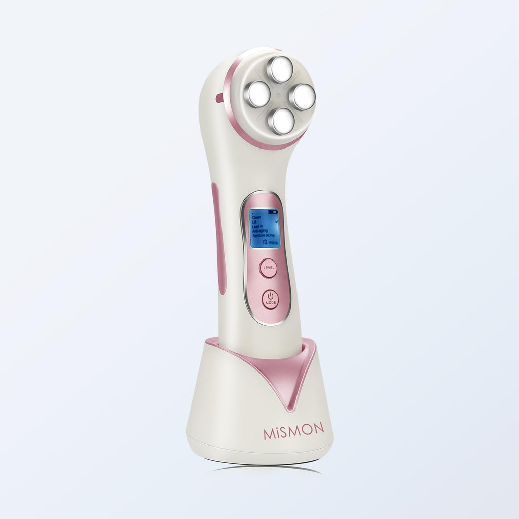 MiSMON High Frequency Facial Machine Light Theraphy Micro-Current Device, 5 in 1 Multifunctional Facial Massager for Face