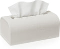 Tissue Box Cover Rectangle, Resin Decorative Facial Tissue Holder Covers Toilet Paper Holder Travertine Stone Look Paper Dispenser Home Decor for Bathroom Bedroom Living Room Office - Off White