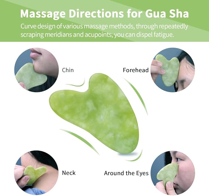 AECW 3-in-1 Natural Jade Roller and Gua Sha Set for Face and Eye Ice Roller Facial Cooling Massage Roller (White Ice Roller + Jade Roller + Gua Sha)