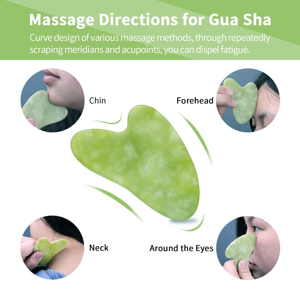 AECW 3-in-1 Natural Jade Roller and Gua Sha Set for Face and Eye Ice Roller Facial Cooling Massage Roller (White Ice Roller + Jade Roller + Gua Sha)