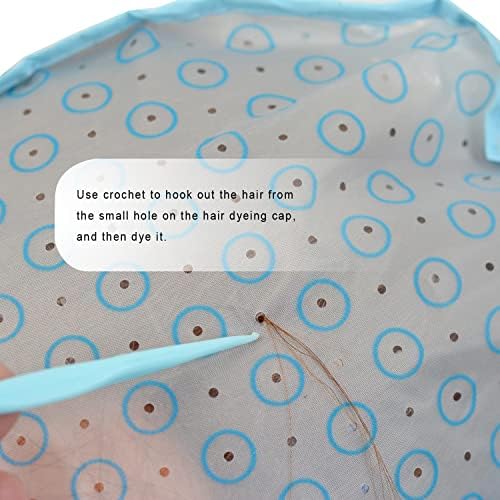 Hair Coloring Kit Highlight Cap Hair Coloring Dye Cap Frosting Cap with Plastic Crochet Hook for Dyeing Hairdressing (1 Pc)