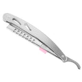 PACKOVE Vintage Manual Straight Razor for Men Foldable Hair Cutting Razor Beard Shaping Tool Eyebrow Trimmer for Salon and Home Use