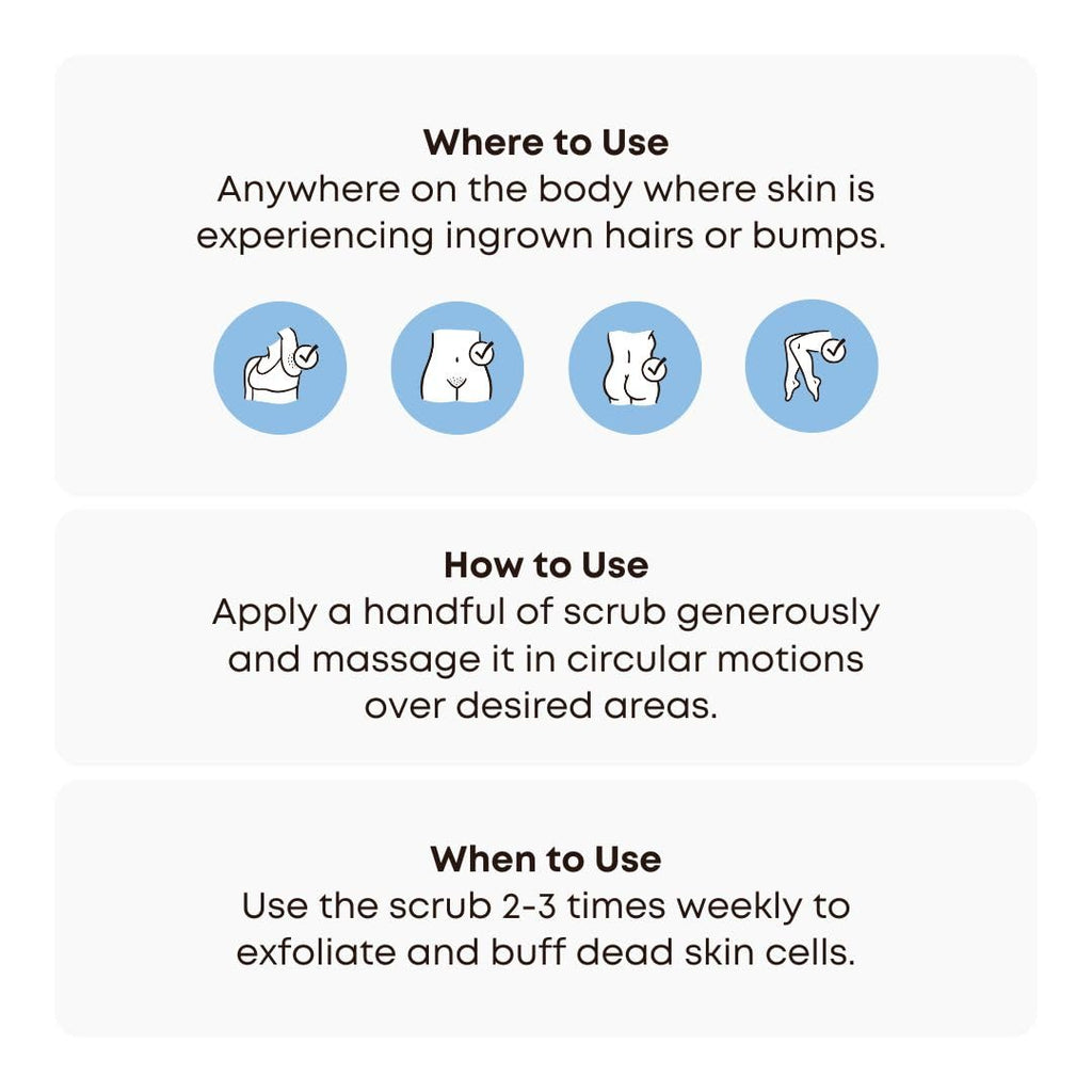 Bushbalm Ingrown Hair Exfoliating Scrub - Reduces Appearance of Ingrown Hairs and Razor Bumps, Soothes Skin and Post-Shave Redness - Nude, 236 ml