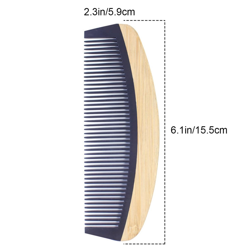 Natural Handmade Bamboo Hair Combs for Women Men, Anti-Static for All Hairstyles & Beard(6.1 in)